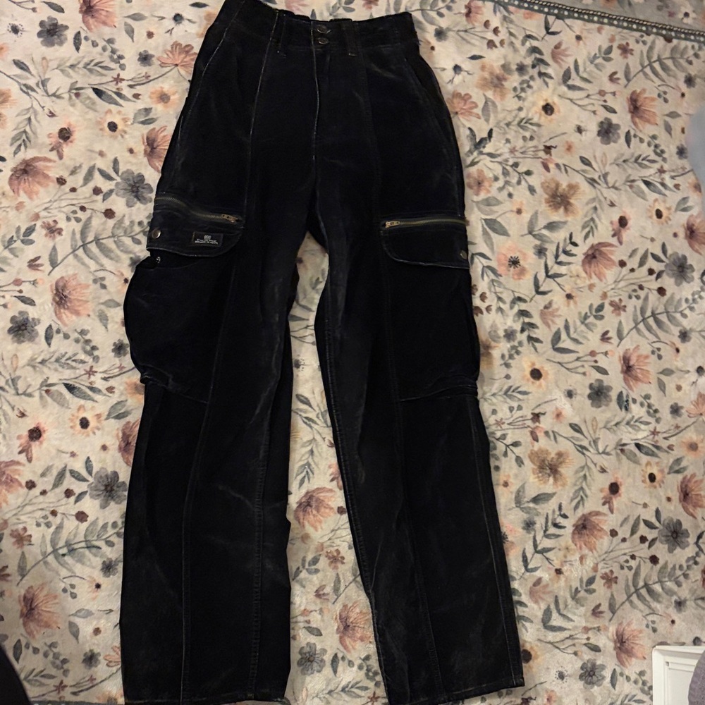 BDG Black Cargo Pants with Zipper Pockets